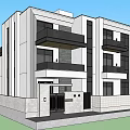 Villa self-built three-storey villa 3d model