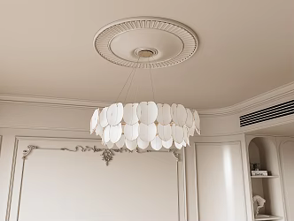 French Cream Chandelier 3d model