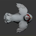 Low Poly 3D Chicken Model With White Feathers Red Comb And Yellow Feet