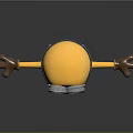 Minion Animated Character 3D Model With Yellow Body Goggles Blue Overalls And Outstretched Arms