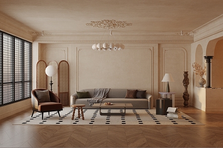 French Living Room 3d model