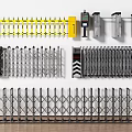 Security Access Control Equipment With Barrier Gates Retractable Doors And Recognition Devices 3d model