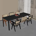 Modern Dining Table and Chair Combination Dining Chair Dining Table 3d model