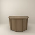 Modern Simple Round Wooden Functional Table With Sturdy Legs And Stable Structure 3d model