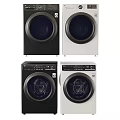 Modern Front Load Washing Machine Models in Black and White Design 3d model