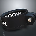 Black Circular Furniture Clamp With White COOW AN Letters And Metal Fixture