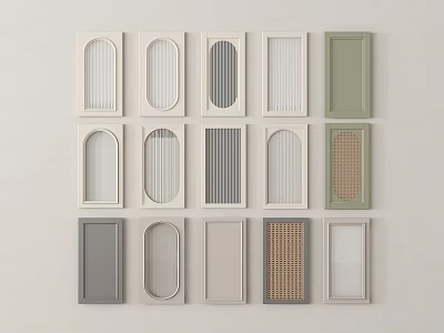 Door Panel Components In Various Styles Shapes Textures And Colors On 3d model