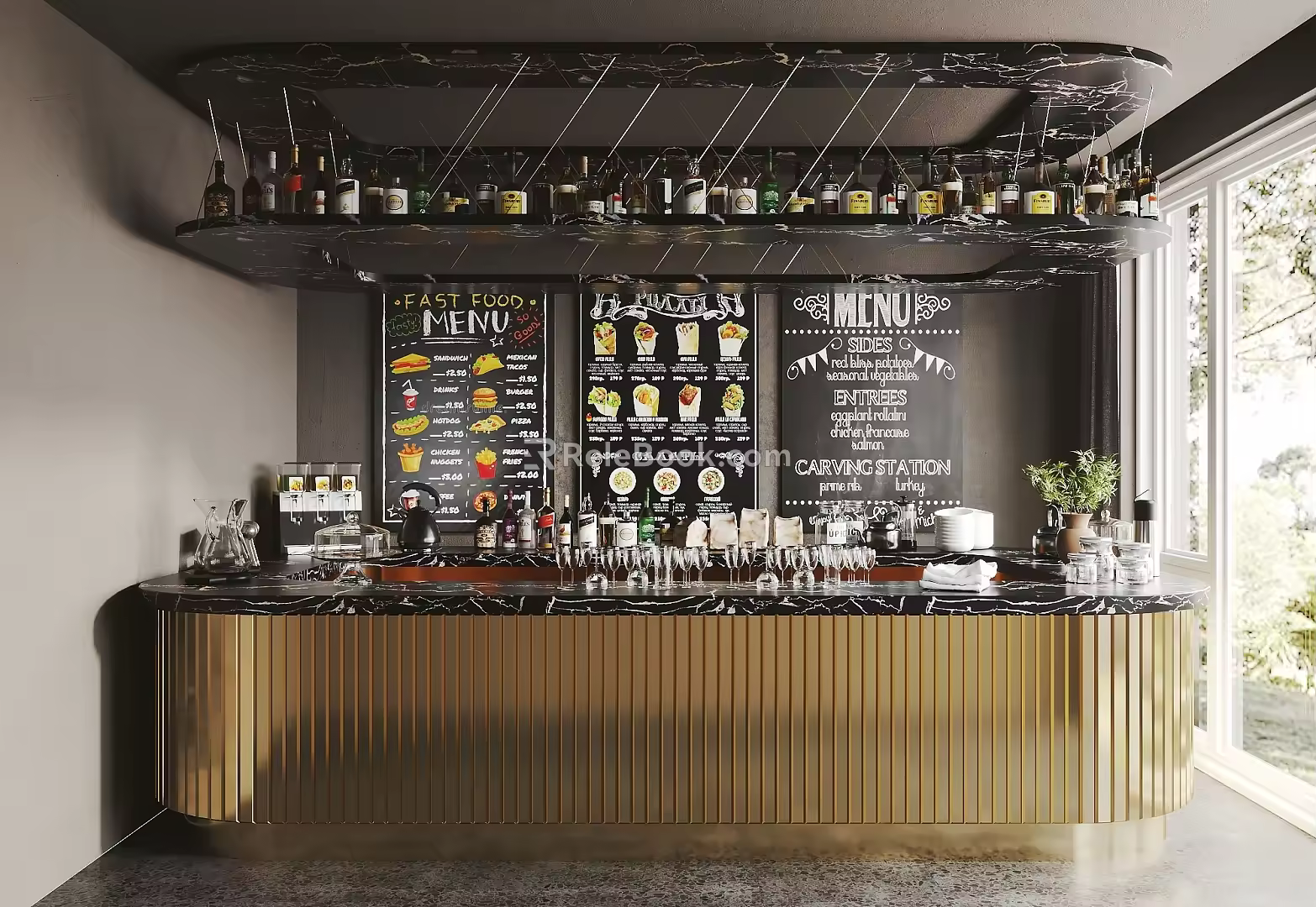 Modern Bar Counter 3d model