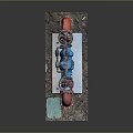 Commercial Pipeline Valve Equipment With Red Blue Structure And Concrete Base