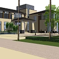 Commercial Complex With Modern Glass Facade Multi Storey Design And Green Landscaping