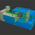 Modern Blue Industrial Equipment Featuring Stainless Steel Parts And Transparent Window