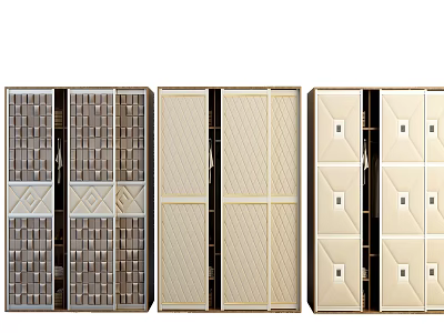 Modern Wardrobe Designs With Various Panel Styles Textured Surfaces And Storage Features 3d model