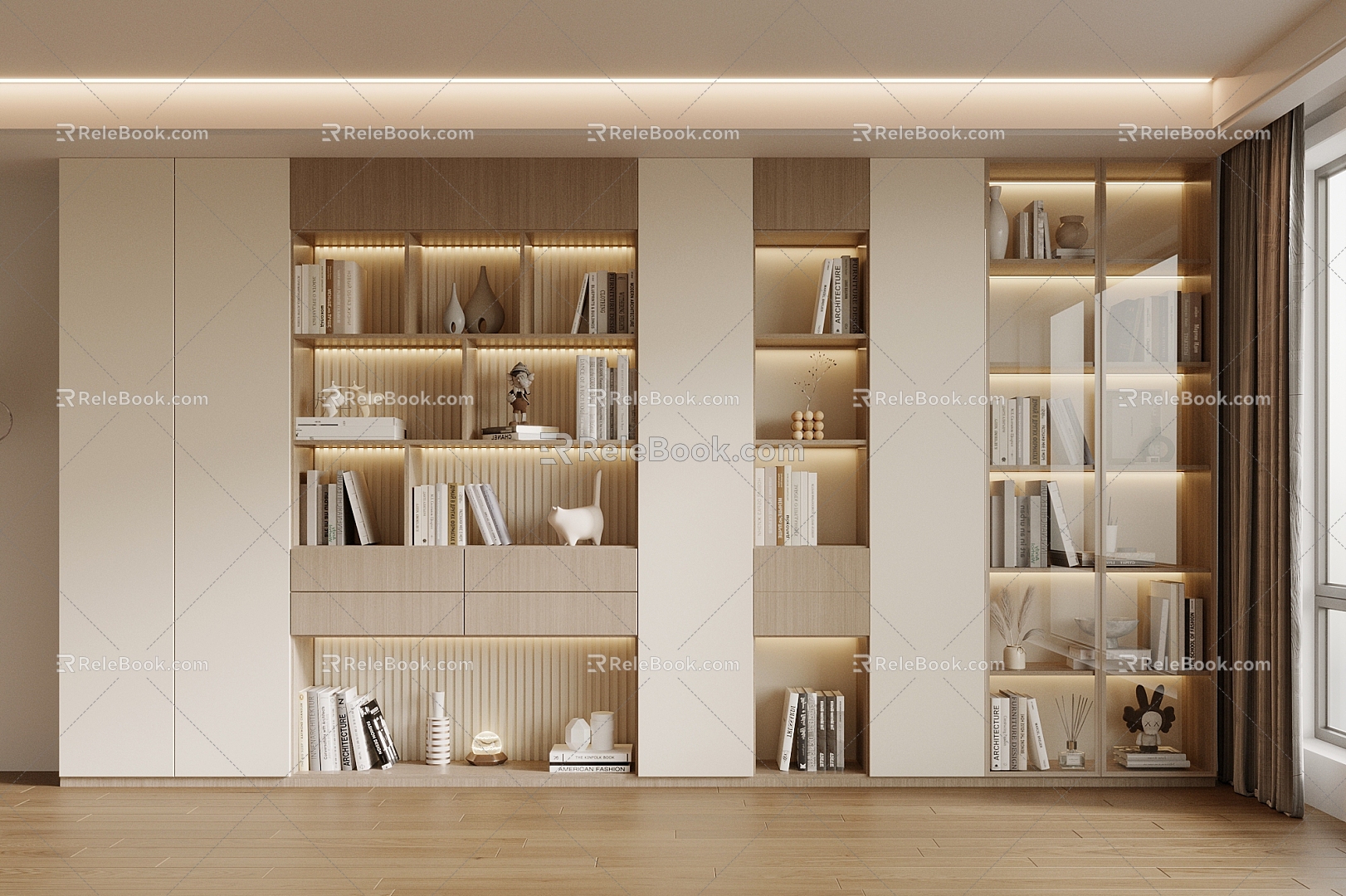 Modern bookcase 3d model