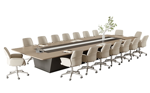 Modern Conference Table and Chair Combination Office Chair Conference Table 3d model