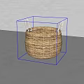 Stylish Wicker Bathroom Accessories Basket With White Handles For Bathroom Storage