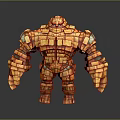 Brick Constructed Giant Creature Character With Detailed Block Structure In 3D Render 3d model