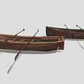 Wooden Boats With Traditional Wooden Structure And Oars Featuring Wooden Seats And Planks