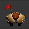 Cute Puppy Shaped Hot Dog Cart With Sesame Seeds And Vegetable Toppings