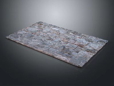 Natural Slate Floor With Irregular Gray And Blue Tones And Textured Surface 3d model