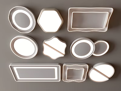 Modern Ceiling Lights with Various Shapes for Home Interior Decoration 3d model