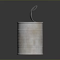 Open Metal Can With Pull Tab And Ribbed Design On Reflective Surface 3d model