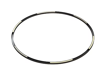 Modern Circular Black And Gold Decorative Trim For Downlight Spotlight Ceiling Light 3d model