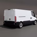 White and Black Commercial Van Exterior Design With Spacious Cargo Area Features