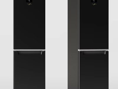 Modern Black Side by Side Refrigerator Freezer With Sleek Design And Freezer Drawer 3d model