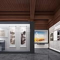 Traditional Cultural Center Interior Featuring Bamboo Statue Inscriptions And Wooden Pillars