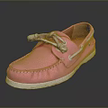 Stylish Pink Boat Shoes With White Sole And Laces For Everyday Wear