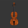 Elegant Wooden Violin With Glossy Surface And Fine String Details For Home Use
