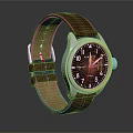 Luxury Wrist Watch With Brown Leather Strap Silver Case Black Dial And Red Hands