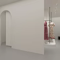 Modern Wedding Dress Shop Interior With Hanging Dresses Comfortable Sofa And Large Mirror