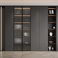 Elegant Modern Built in Bookcase With Layered Shelves And Decorative Ornaments