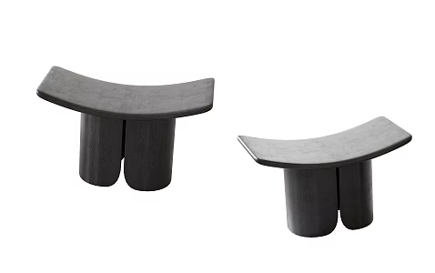 Modern stool solid wood stool 3d model