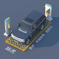 Land Rover SUV Charging At New Energy Vehicle Charging Station