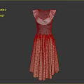 Elegant Women's Dress With White Collar Gray Fitted Top And Beige Flared Skirt