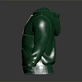 Green Hooded Sweatshirt With Zipper Front Long Sleeves And Casual Daily Wear Design