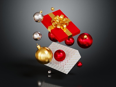 Modern Gift Box Christmas Ball Packaging Box 3d model