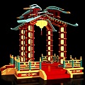 New Chinese Stage Meichen Outdoor National Tide National Style Stage Night City Block Stage Scenic Spot Device Pin-in Shopping Mall Deductive Props 3d model