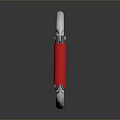 Silver Metal Carabiner With Red Locking Mechanism For Outdoor Climbing Gear