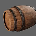 Rustic Wooden Barrel With Metal Hoops And Distressed Texture Design