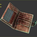 Red Leather Wallet Open Design With Card Slots And Transparent Window 3d model