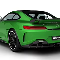 Green Mercedes AMG Sports Car With Sleek Design And Rear Spoiler