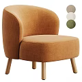 Modern Brown Upholstered Accent Chair with Wooden Legs and Color Options