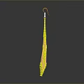 Yellow Beaded Diamond Shaped Earrings with Fringe Tassels Handmade Fashion Accessories