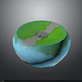 Modern Interior Decorative Sphere Featuring Green And Blue Gradient Design 3d model