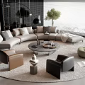 Modern sofa coffee table combination 3d model