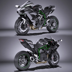 Modern Motorcycle Kawasaki Motorcycle 3d model