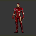 Red And Gold Iron Man Armor With Glowing Arc Reactor And Sleek Design